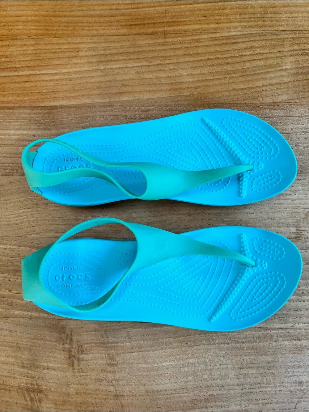 Crocs Sexi Serena Sandals Turquoise Aqua Blue - Size 9